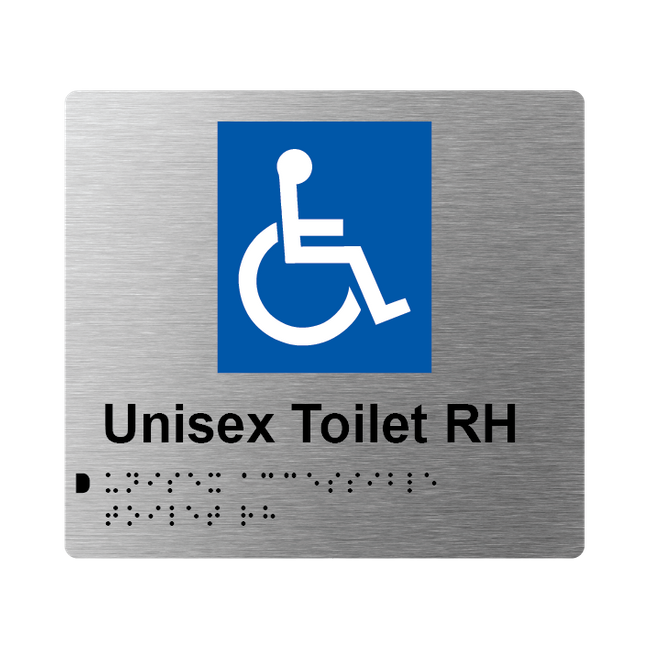 L1004 Unisex Toilet RH Braille Sign 200x180mm