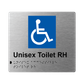 L1004 Unisex Toilet RH Braille Sign 200x180mm