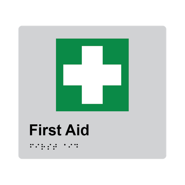 L1068 First Aid Braille Sign 200x180mm