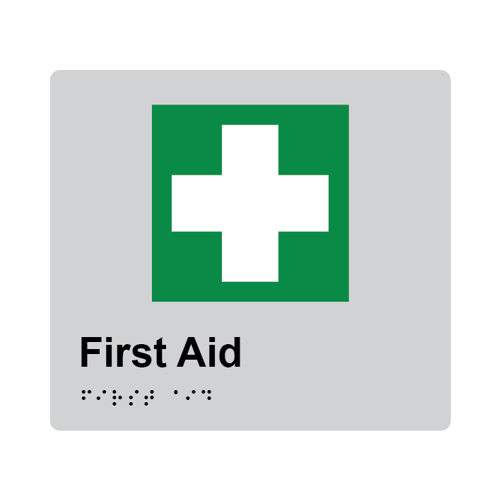 L1068 First Aid Braille Sign 200x180mm