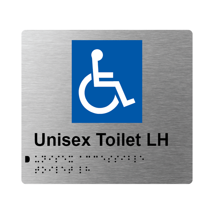L1003 Unisex Toilet LH Braille Sign 200x180mm