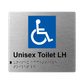 L1003 Unisex Toilet LH Braille Sign 200x180mm
