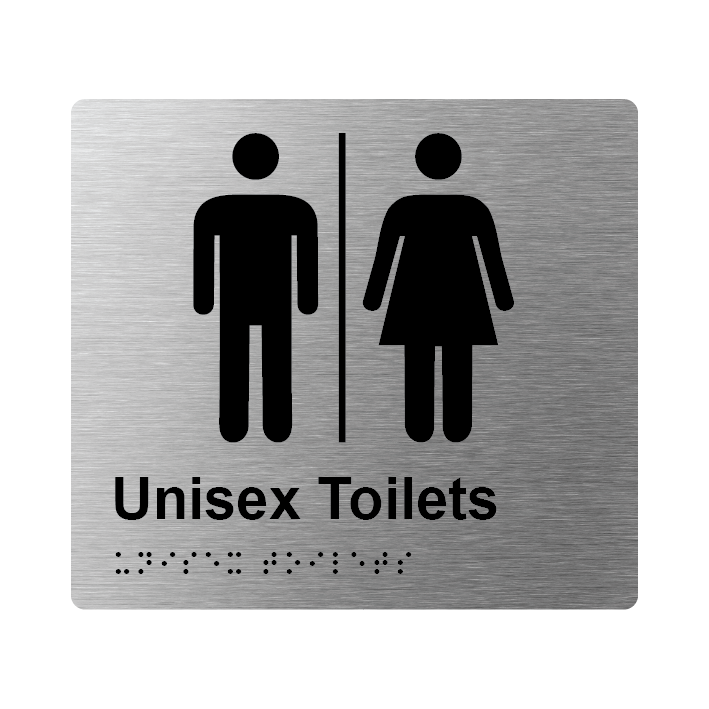 L1005 Unisex Toilets Airlock Braille Sign 200x180mm