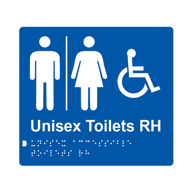 L1010 Unisex Accessible Toilets RH Airlock Braille Sign 200x180mm
