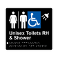 L1042 Unisex Accessible Toilets RH & Shower (Airlock) Braille Sign 200x180mm