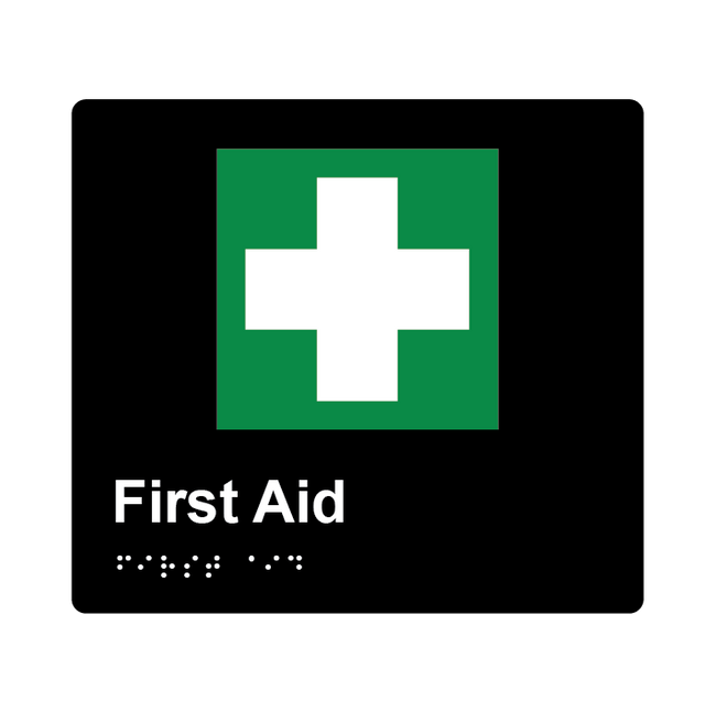 L1068 First Aid Braille Sign 200x180mm