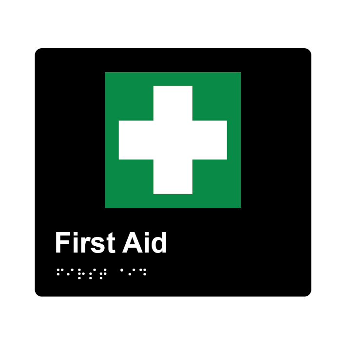 L1068 First Aid Braille Sign 200x180mm