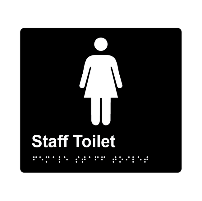 L1015 Female Staff Toilet Braille Sign 200x180mm