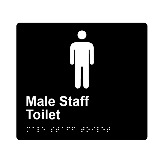 L1052 Male Staff Toilet Braille Sign 200x180mm