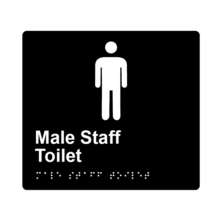 L1052 Male Staff Toilet Braille Sign 200x180mm