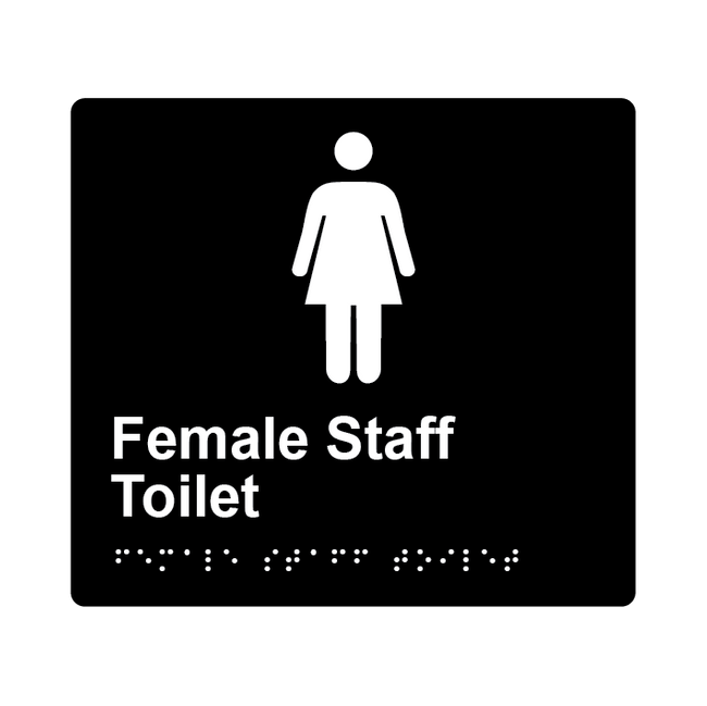 L1053 Female Staff Toilet Braille Sign 200x180mm