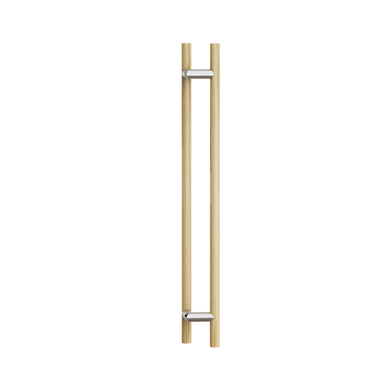 C3308 Round Section Offset H-Pull Handle Set - 800 CTC 1000 OA - OAK