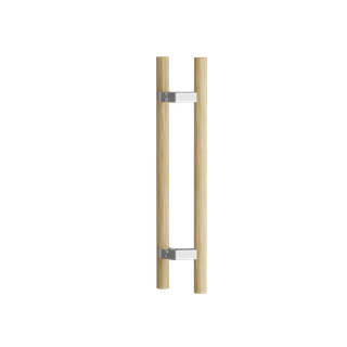 C3504 Round Section Offset H-Pull Handle Set 32 x 400 CTC x 600 OA WHITE OAK