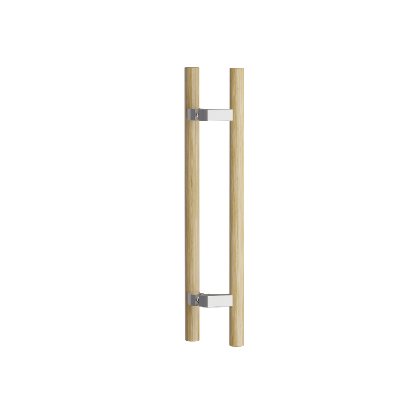 C3504 Round Section H-Pull Timber Handle Set - 400 CTC 600 OA