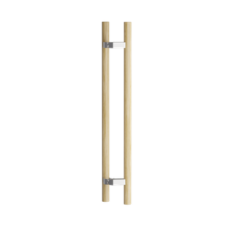 C3506 Round Section Offset H-Pull Handle Set 32 x 600 CTC x 800 OA WHITE OAK
