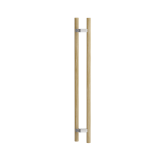 C3508 Round Section Offset H-Pull Handle Set 32 x 800 CTC x 1000 OA WHITE OAK