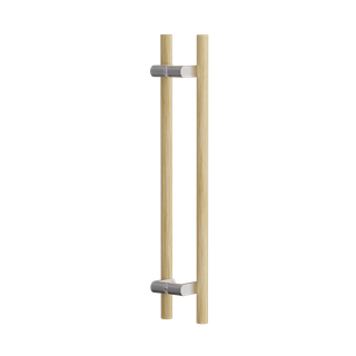 C3606 Round Section Offset H-Pull Handle Set 32 x 600 CTC x 800 OA WHITE OAK
