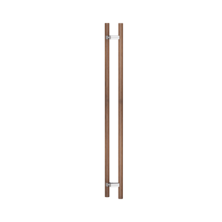 C3510 Round Section Offset H-Pull Handle Set 32 x 1050 CTC x 1250 OA WALNUT