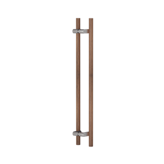 C3608 Round Section Offset H-Pull Handle Set 32 x 800 CTC x 1000 OA WALNUT