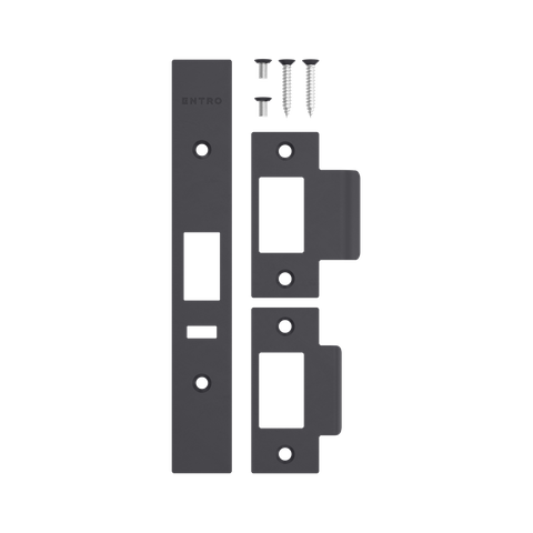A0100 Mortice Lock Faceplate & Strike Kit BLK