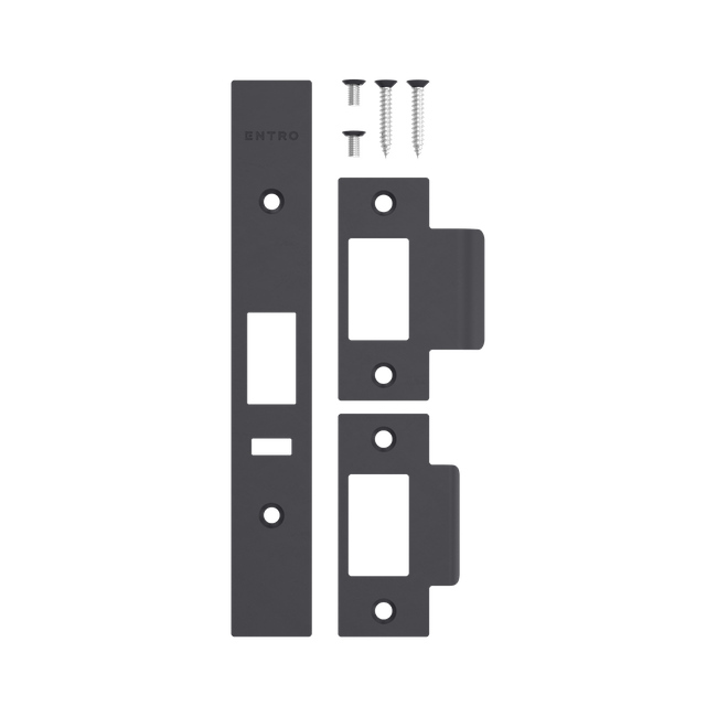 A0100 Mortice Lock Faceplate & Strike Kit BLK