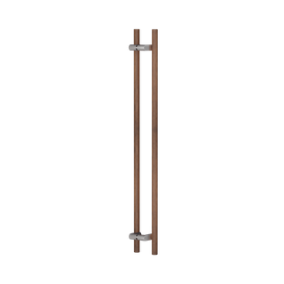 C3610 Round Section Offset H-Pull Handle Set 32 x 1050 CTC x 1250 OA WALNUT