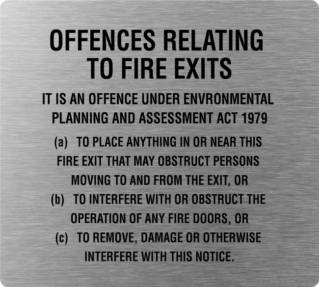 L3007 Offences Relating to Fire Exits Sign 200x180mm SSS