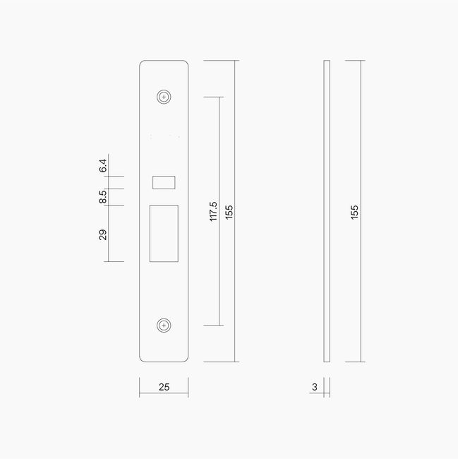 Faceplate & Strike for A0400/A0500 Mortice Lock SSS