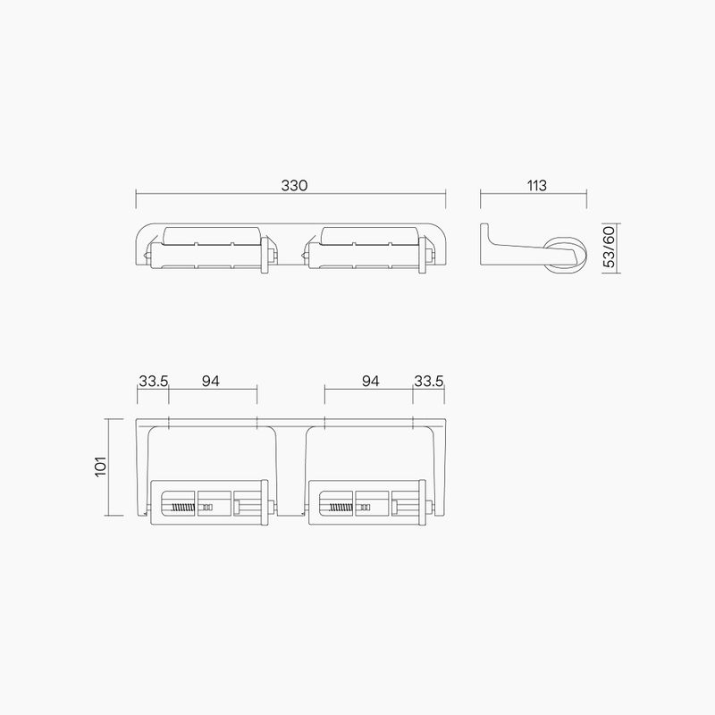 Double Toilet Roll Holder Restricted Feed