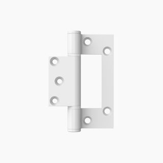 Aluminium Fast Fix Tapered Hinge 100x68x2.6mm WHT