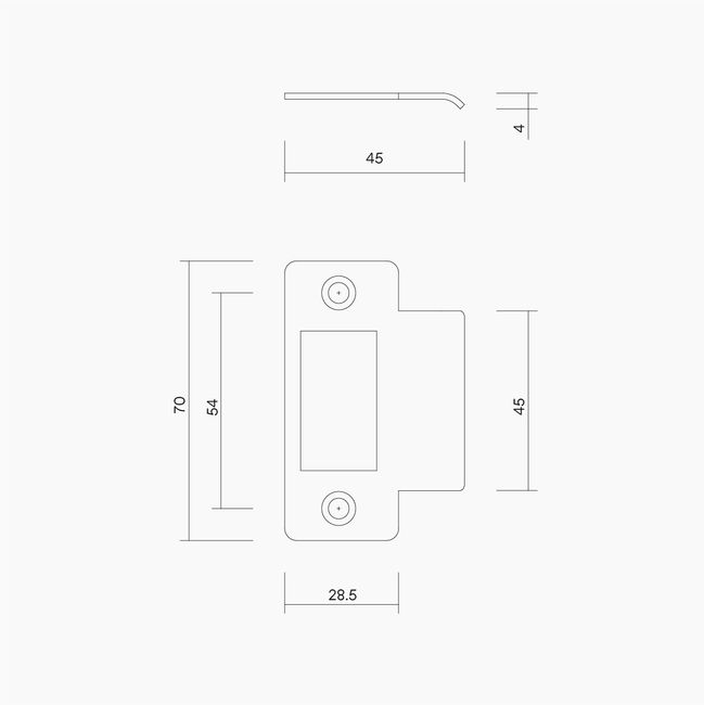 Flat Latch Plate Strike MBLK