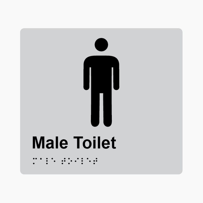 Male Toilet Braille Sign 200x180mm SLV