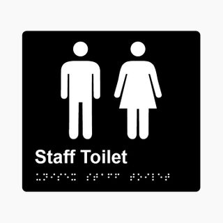 Staff Toilet Braille Sign 200x180mm BLK #