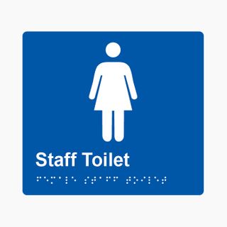 Female Staff Toilet Braille Sign 200x180mm BLU #