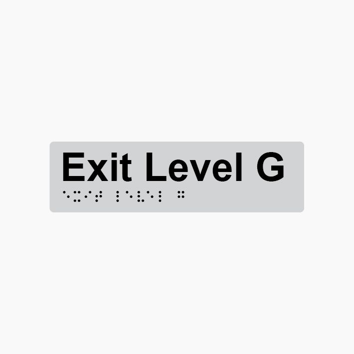 Exit Level G Braille Sign 180x50mm SLV