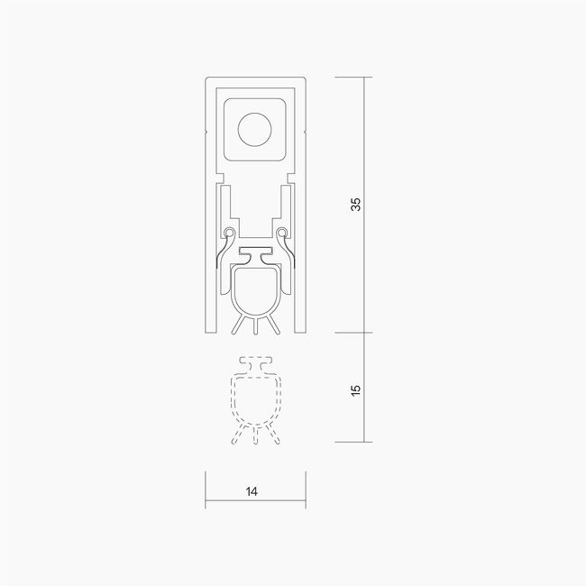 IS8010si Medium Duty Automatic Door Bottom Seal BLACK - 1220mm