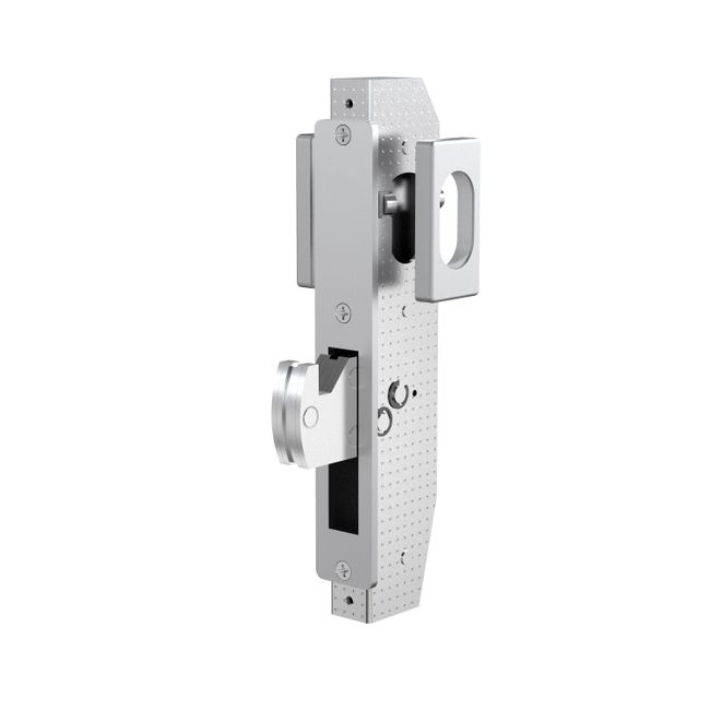 Short Backset Sliding Door Deadlock incl Latching Strike & Twin Escutcheons SIL