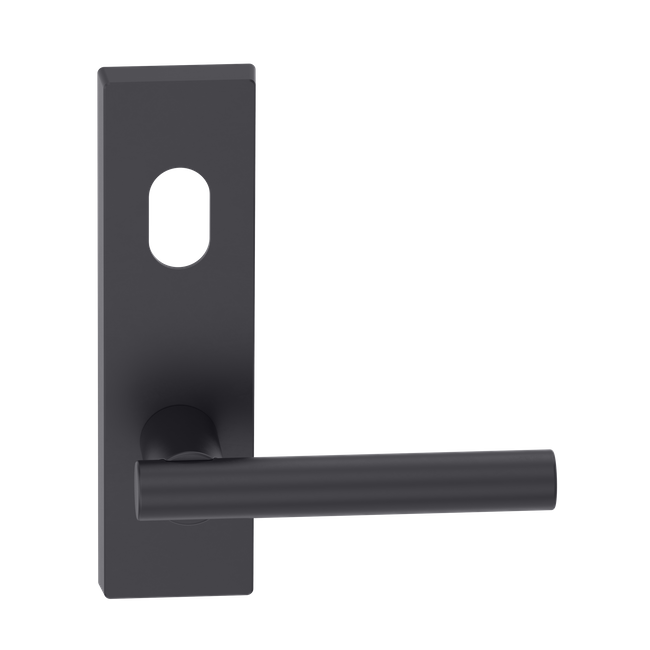 Rectangular Plate Lever #12 Cylinder/Concealed BLK