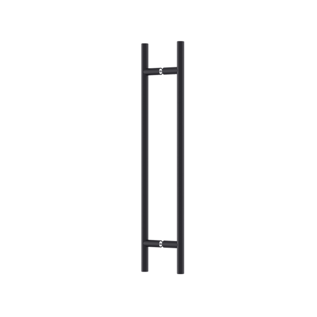 Slimline Round Section H-Pull Handle 450 CTC x 600 OA BLK