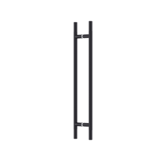 Knurled Slimline H-Pull Handle 450 CTC x 600 OA BLK