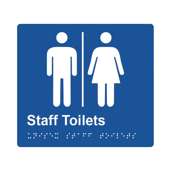 Staff Toilet (Airlock) Braille Sign 200x180mm BLU #