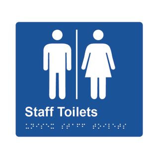 Staff Toilet (Airlock) Braille Sign 200x180mm BLU #