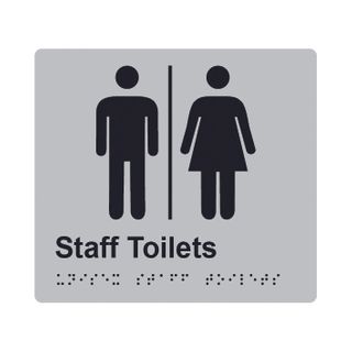 Staff Toilet (Airlock) Braille Sign 200x180mm SLV #