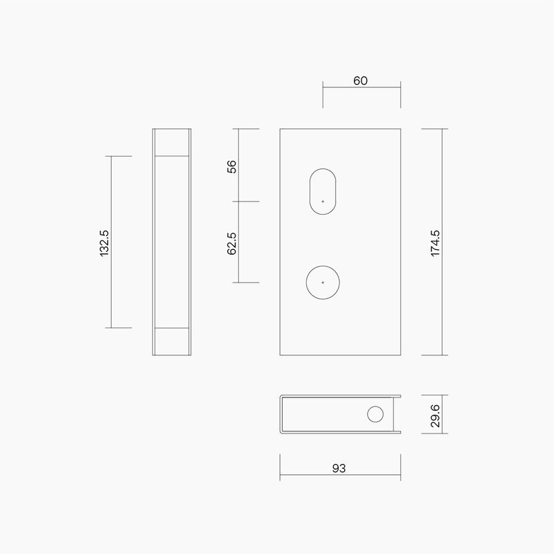 Lockbox incl Cylinder/Lever Holes for A0100 Mortice Lock ZP