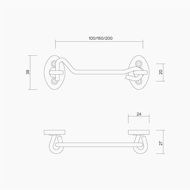 Anti Vandal Cabin Hook 100mm