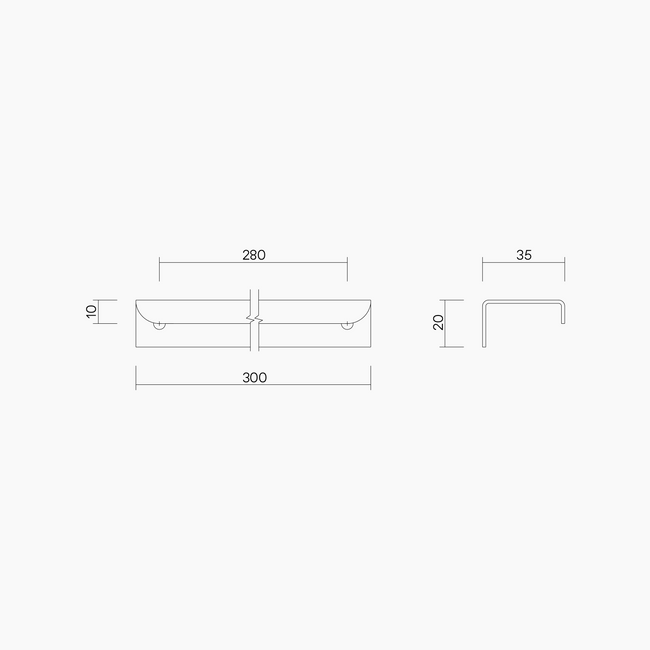 Edge Lip Pull 300mm SSS