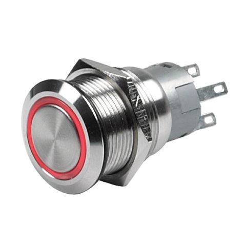 PUSH BUTTON ON/OFF LATCHING 3.3V RED LED