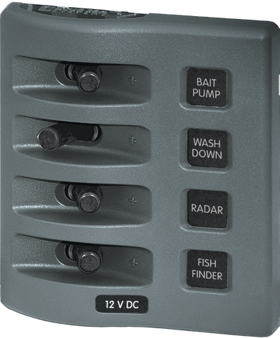 Panel 12VDC WP Switch Panel - Gray 4P