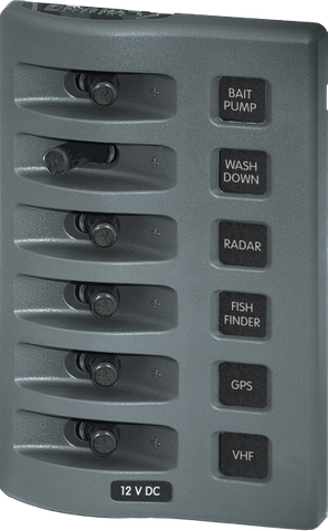 Panel 12VDC WP Switch Panel - Gray 6P