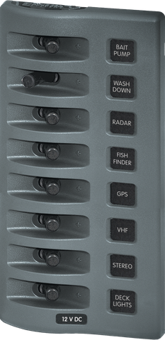 Panel 12VDC WP Switch Panel - Gray 8P